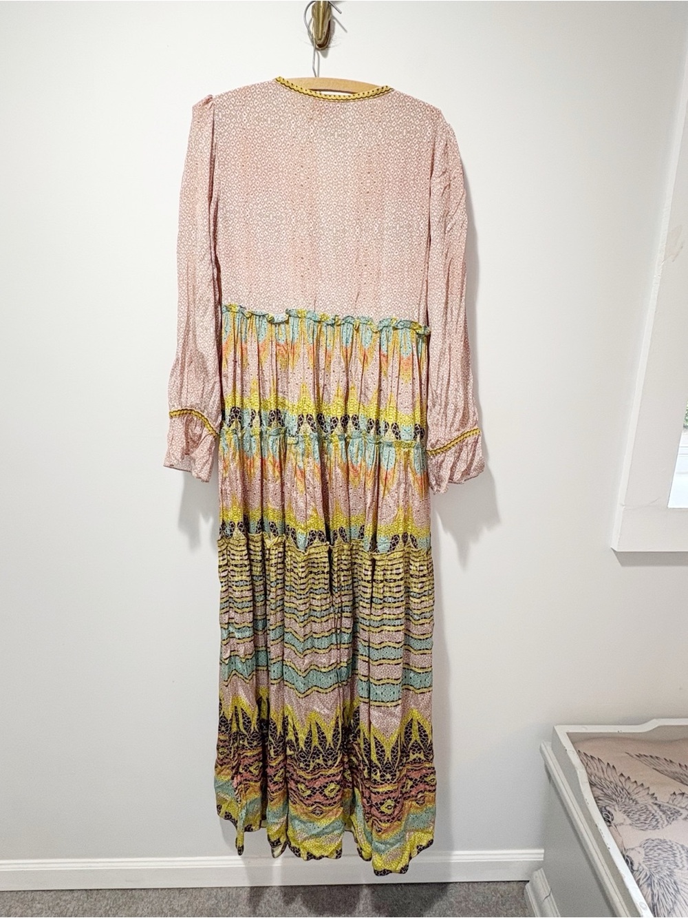 Anthropologie Bhanuni by Jyoti Giorgia Embroidered Maxi Dress Size 4 Tassels - Picture 13 of 16